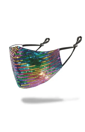 Sequin Rainbow Face Mask