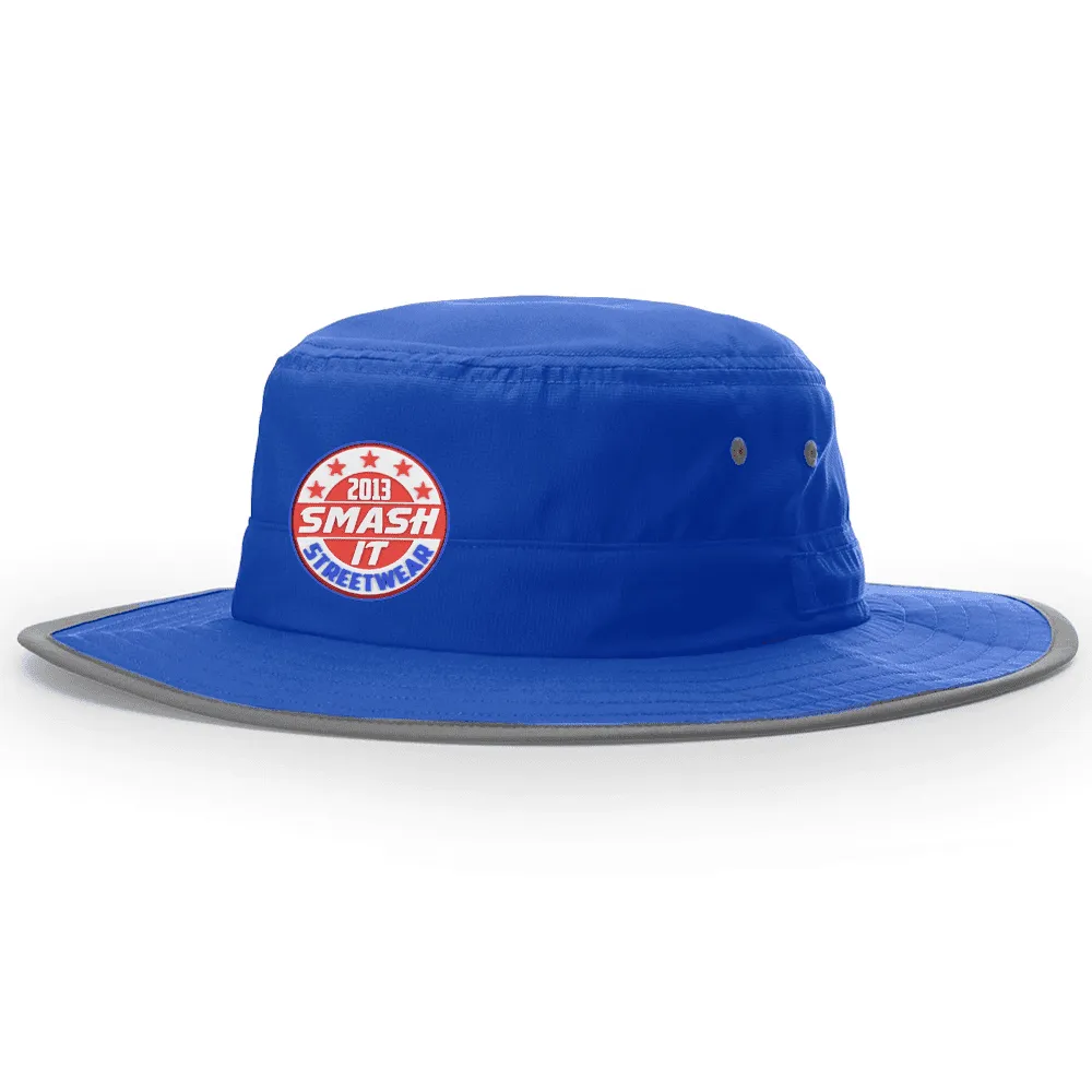 Smash It Sports Bucket Hat Royal with Red/White/Blue Stamp