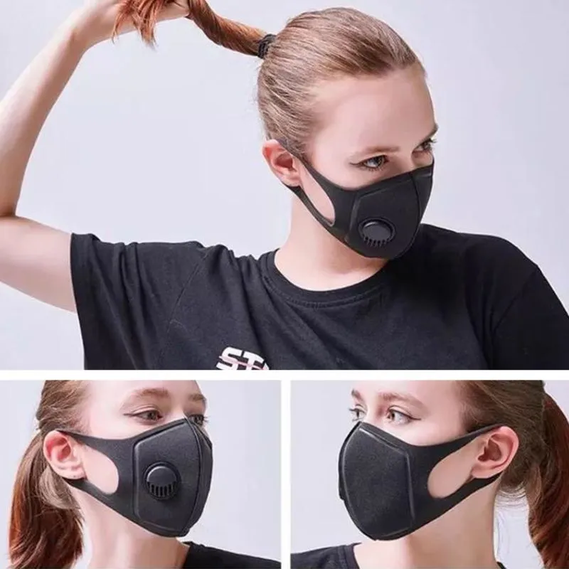 Sponge Dustproof Respirator Breath Valve Wide Straps Mouth Mask