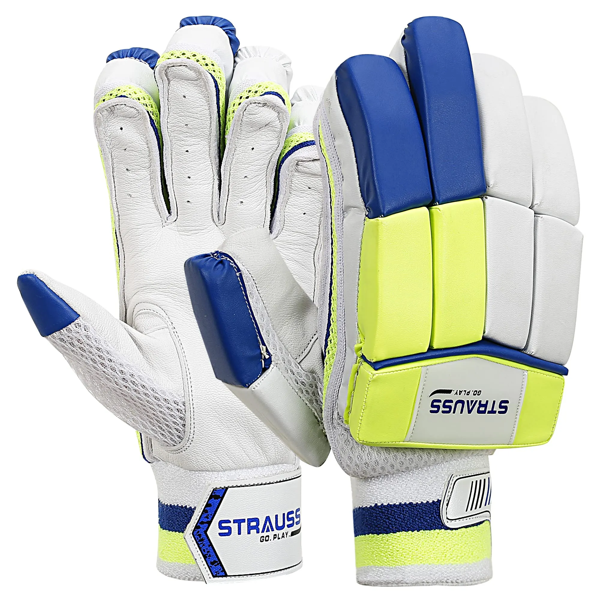 STRAUSS Cricket Batting Gloves | Edition: Champion | Size: Mens | for Left-Hand Batsman | Premium Protection | Egronomic Design | Leather Ball Cricket Batting Gloves