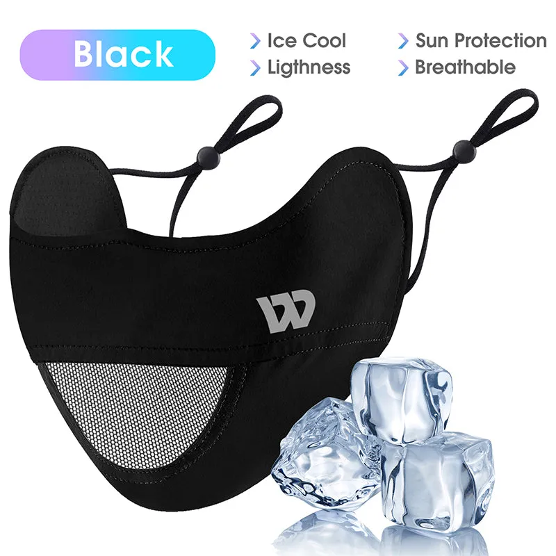 Summer UV Protection Cycling Face Cover Ice Silk Breathable Outdoor Sport Scarf Men Women Adjustable Washable Dustproof Bandana