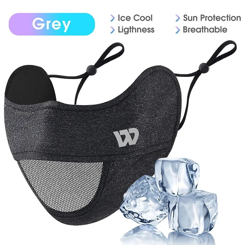 Summer UV Protection Cycling Face Cover Ice Silk Breathable Outdoor Sport Scarf Men Women Adjustable Washable Dustproof Bandana