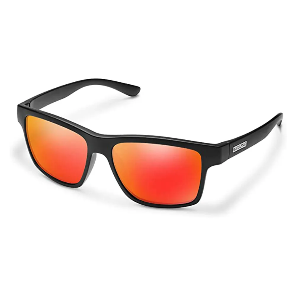 Suncloud Unisex Matte Black Frame Red Mirror Lens Polarized Sunglasses - 20529800358OZ