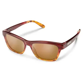 Suncloud Unisex Raspberry Tortoise Fade Frame Brown Lens Polarized Quest Sunglasses - 204200VV555HB