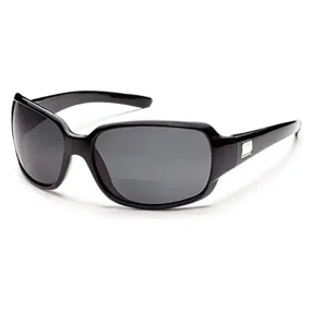 Suncloud Women's Black Frame Gray Lens Cookie Polarized Reader Sunglasses - S-COPPGYBK250