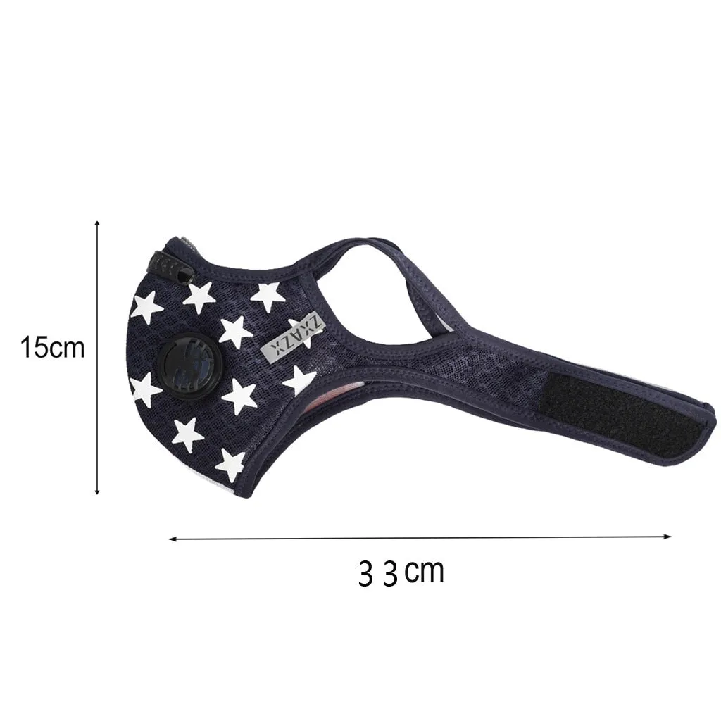 US Flag Sports Mask with 5-Layer PM2.5 Filter & Valves| American Flag Cycling Mask