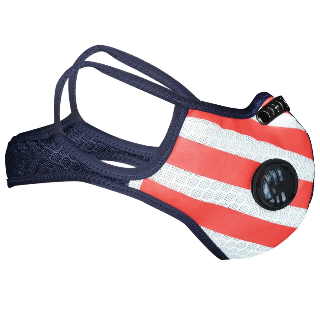 US Flag Sports Mask with 5-Layer PM2.5 Filter & Valves| American Flag Cycling Mask