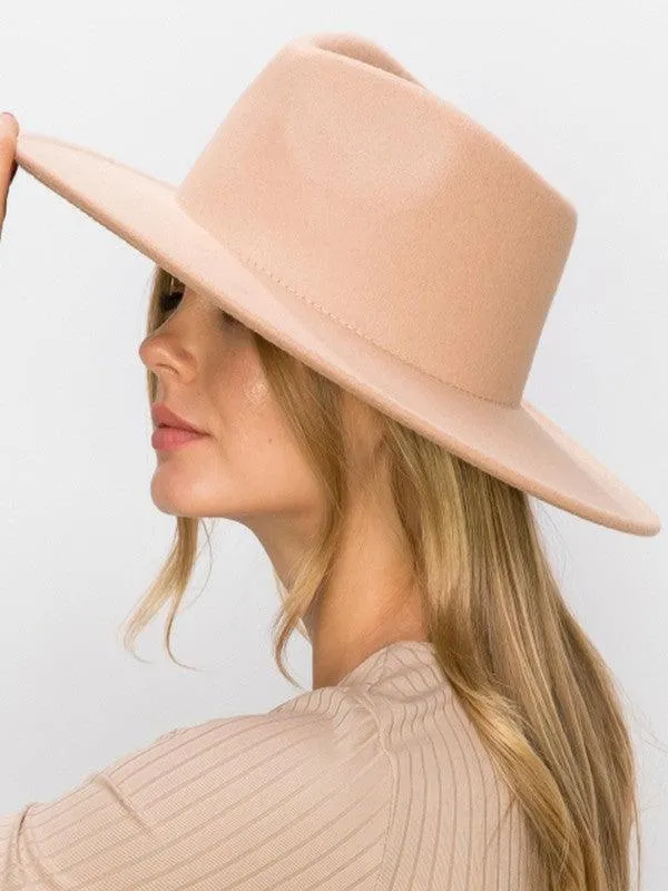 Vegan Felt Wide Brim Dandy Panama Hat For Women