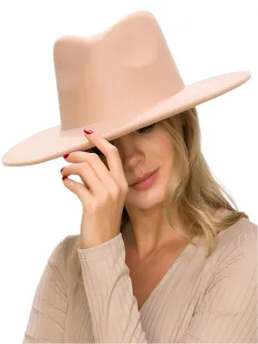 Vegan Felt Wide Brim Dandy Panama Hat For Women