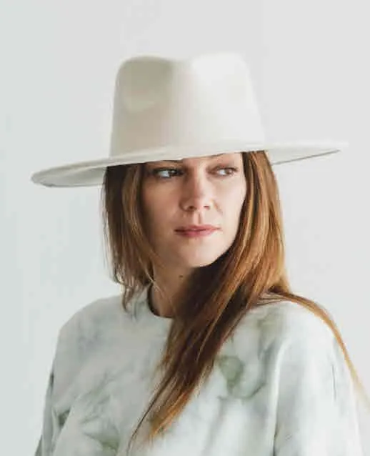 Vegan Felt Wide Brim Dandy Panama Hat For Women