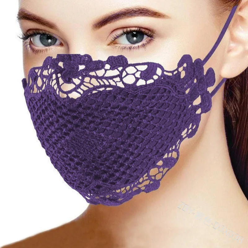 Wentyf Designer Delicate Lace Applique Washable Dustproof Fashionable Face Mask (Pack of 1)