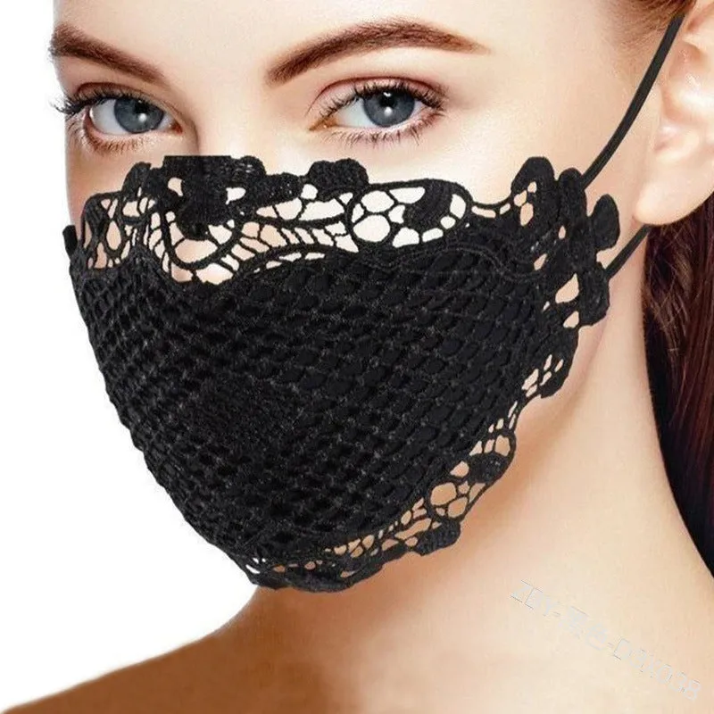 Wentyf Designer Delicate Lace Applique Washable Dustproof Fashionable Face Mask (Pack of 1)