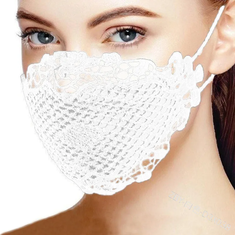 Wentyf Designer Delicate Lace Applique Washable Dustproof Fashionable Face Mask (Pack of 1)