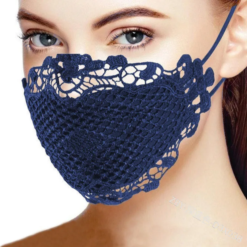 Wentyf Designer Delicate Lace Applique Washable Dustproof Fashionable Face Mask (Pack of 1)