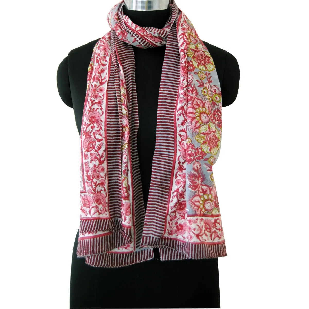 Wholesale Lot Floral Printed Women Scarf Cotton Stole Sarong - CraftJaipur