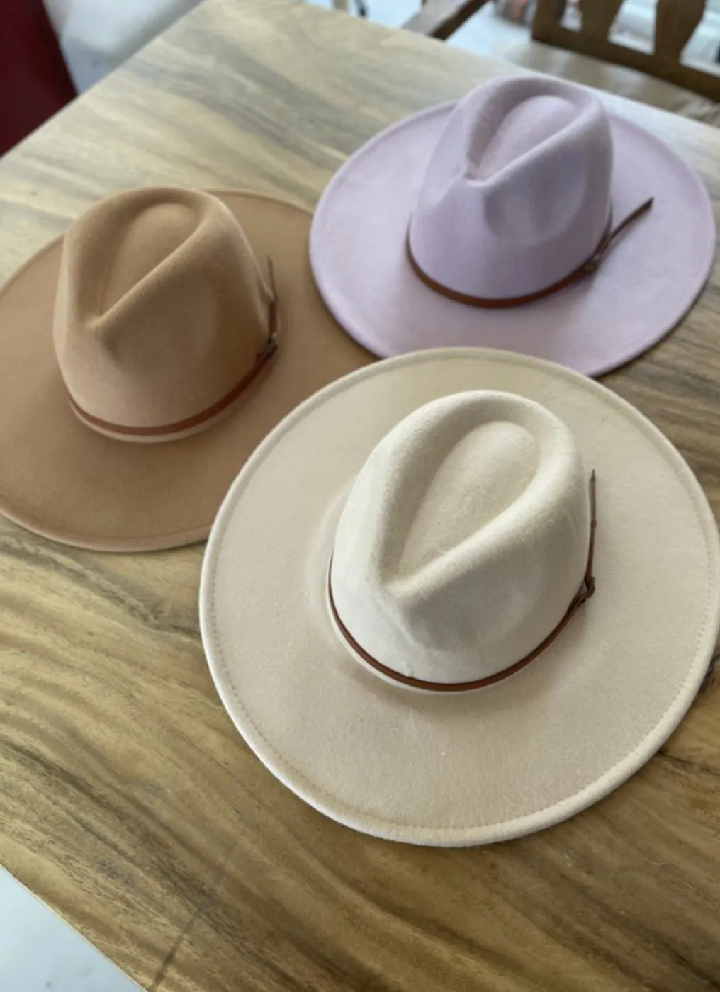 Wide Brim Panama Hat- Mauve