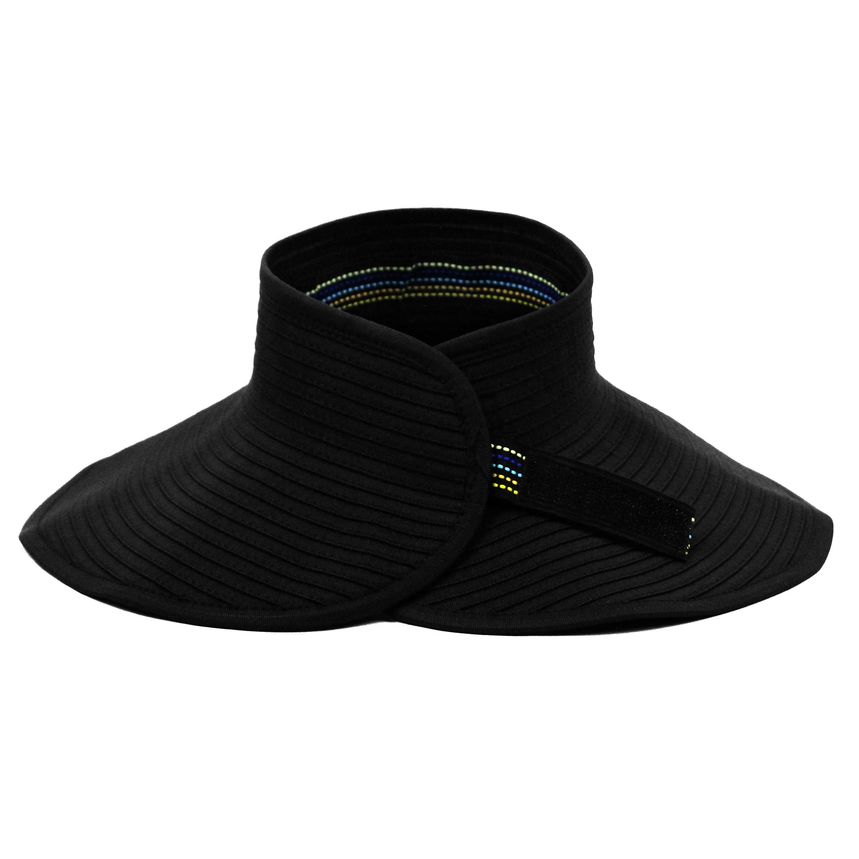 Women's Wide Brim Sun Visor - Black