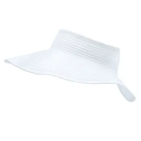 Women's Wide Brim Sun Visor - White